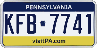 PA license plate KFB7741