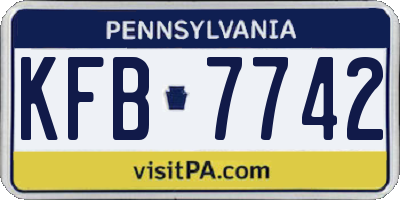 PA license plate KFB7742