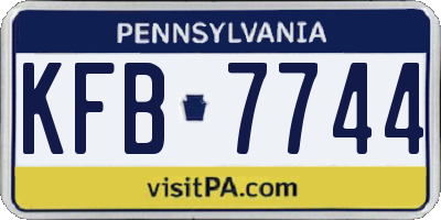 PA license plate KFB7744