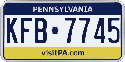 PA license plate KFB7745