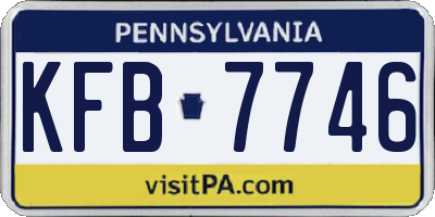 PA license plate KFB7746