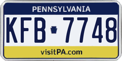 PA license plate KFB7748