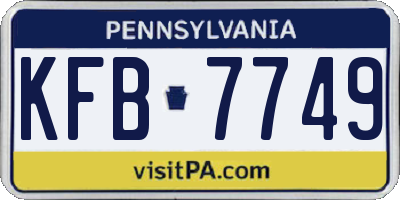 PA license plate KFB7749