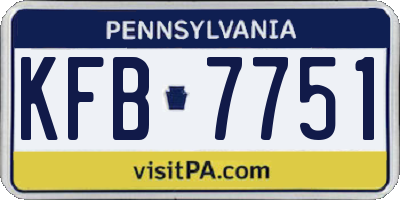 PA license plate KFB7751