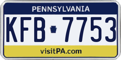 PA license plate KFB7753