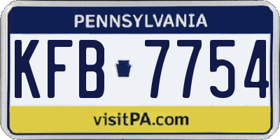 PA license plate KFB7754