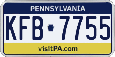 PA license plate KFB7755