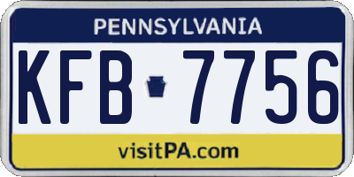 PA license plate KFB7756