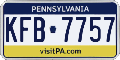 PA license plate KFB7757