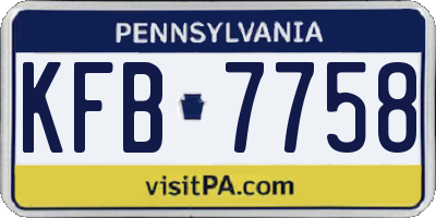 PA license plate KFB7758