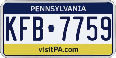 PA license plate KFB7759