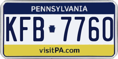 PA license plate KFB7760
