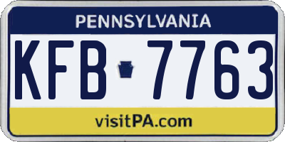 PA license plate KFB7763