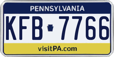 PA license plate KFB7766