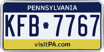 PA license plate KFB7767