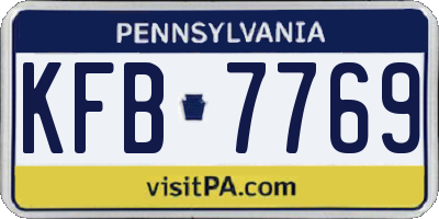 PA license plate KFB7769
