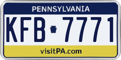 PA license plate KFB7771