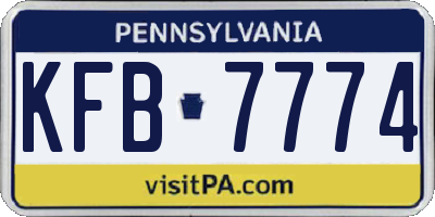 PA license plate KFB7774
