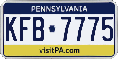 PA license plate KFB7775