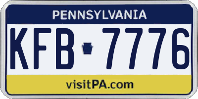 PA license plate KFB7776