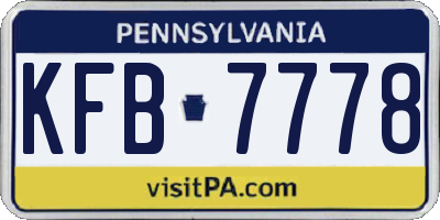 PA license plate KFB7778