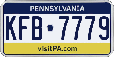 PA license plate KFB7779