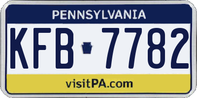 PA license plate KFB7782