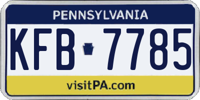PA license plate KFB7785