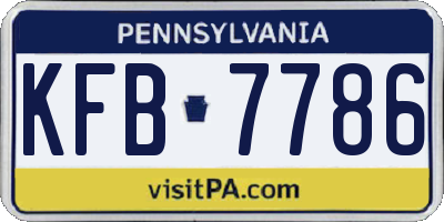 PA license plate KFB7786