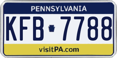 PA license plate KFB7788