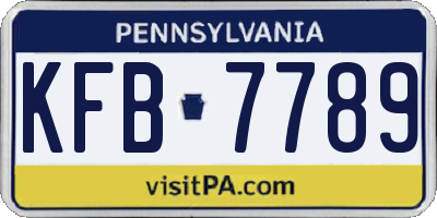 PA license plate KFB7789
