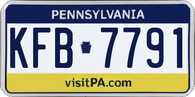 PA license plate KFB7791