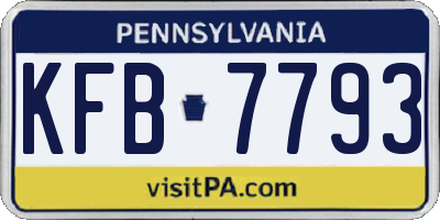 PA license plate KFB7793