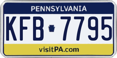 PA license plate KFB7795