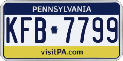 PA license plate KFB7799