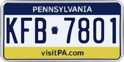 PA license plate KFB7801
