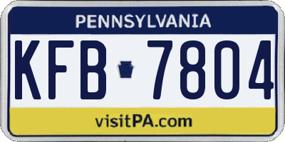 PA license plate KFB7804