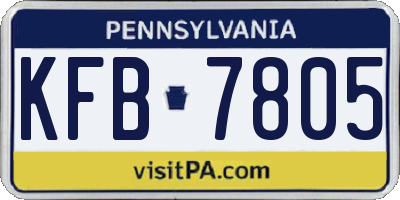 PA license plate KFB7805