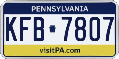 PA license plate KFB7807