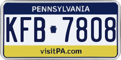 PA license plate KFB7808