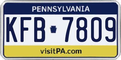 PA license plate KFB7809