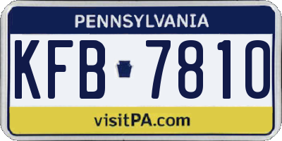 PA license plate KFB7810