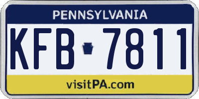 PA license plate KFB7811