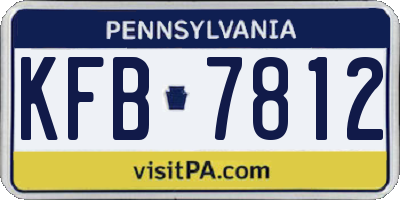 PA license plate KFB7812