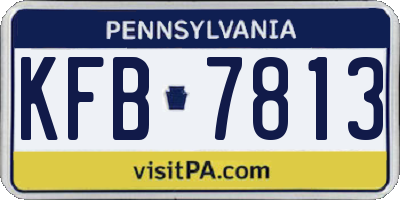 PA license plate KFB7813