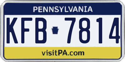 PA license plate KFB7814