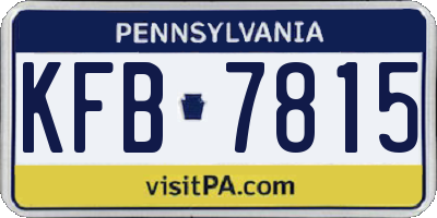 PA license plate KFB7815