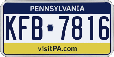 PA license plate KFB7816