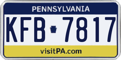 PA license plate KFB7817