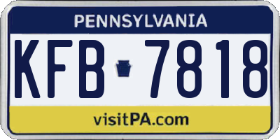 PA license plate KFB7818